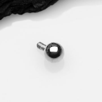 Detail View 1 of 14 Karat White Gold Internally Threaded Solid Ball Dermal Anchor Top Part